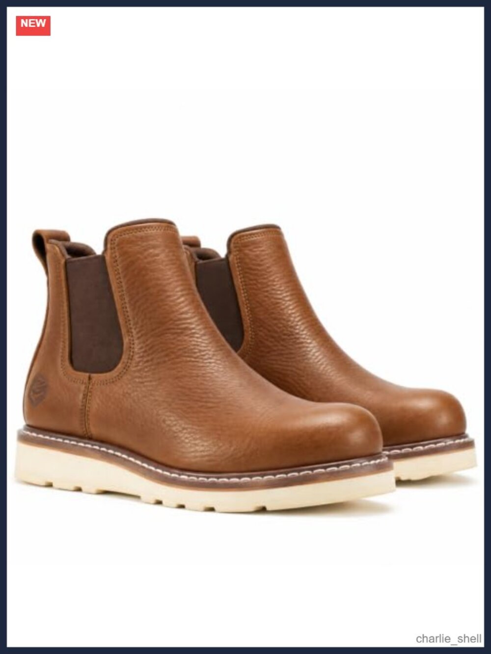 Men's Slip-On Chelsea Work Boots Soft Toe Leather Industrial Boots